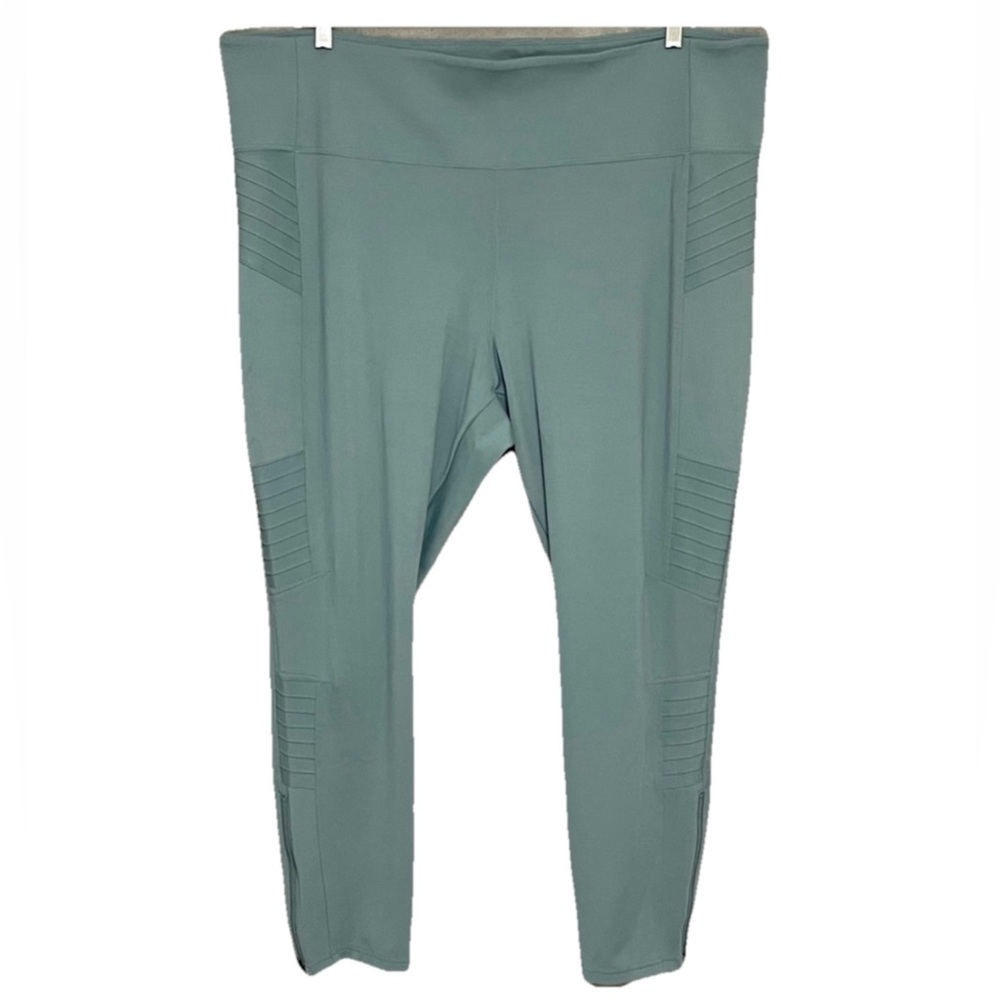 Athleta Delancey Moto Tight Leggings 3X High Rise Blue Gray Moto Style